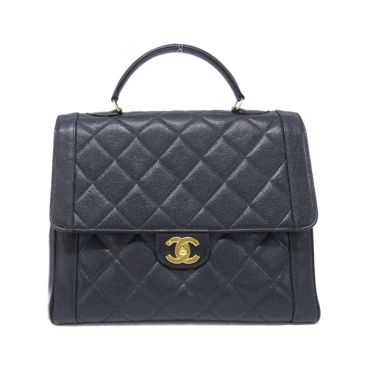 CHANEL Handbag Grained Calfskin Black