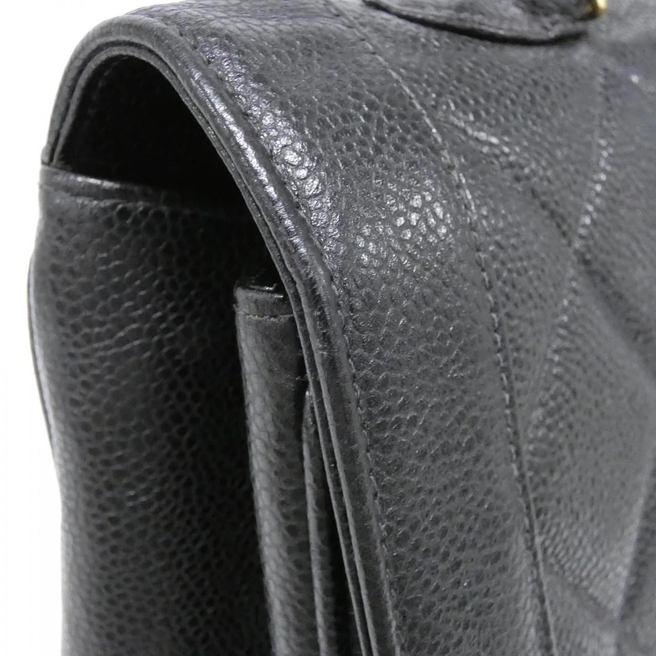 CHANEL Handbag Grained Calfskin Black Grained Calfskin Rank B - Thumbnail 4