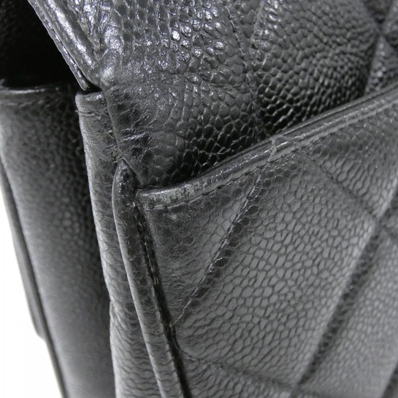 CHANEL Handbag Grained Calfskin Black Grained Calfskin Rank B - Thumbnail 5