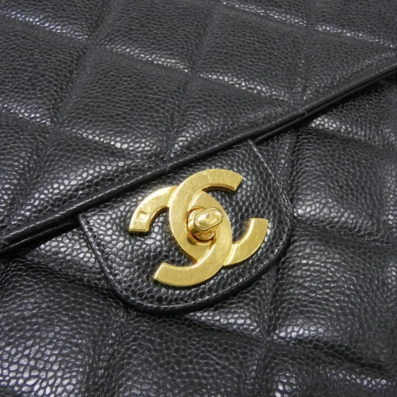 CHANEL Handbag Grained Calfskin Black Grained Calfskin Rank B - Thumbnail 6