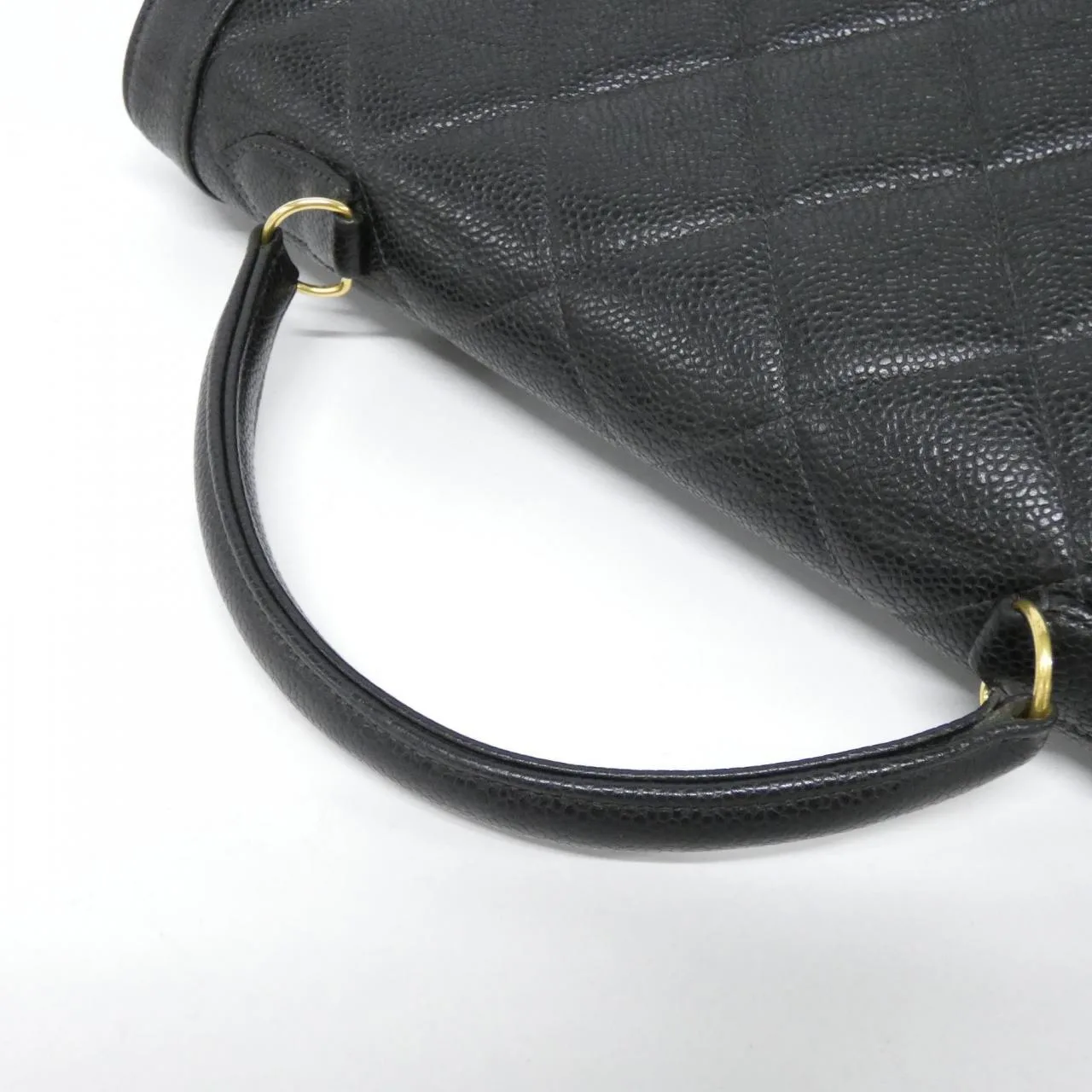 CHANEL Handbag Grained Calfskin Black Grained Calfskin Rank B - Thumbnail 8
