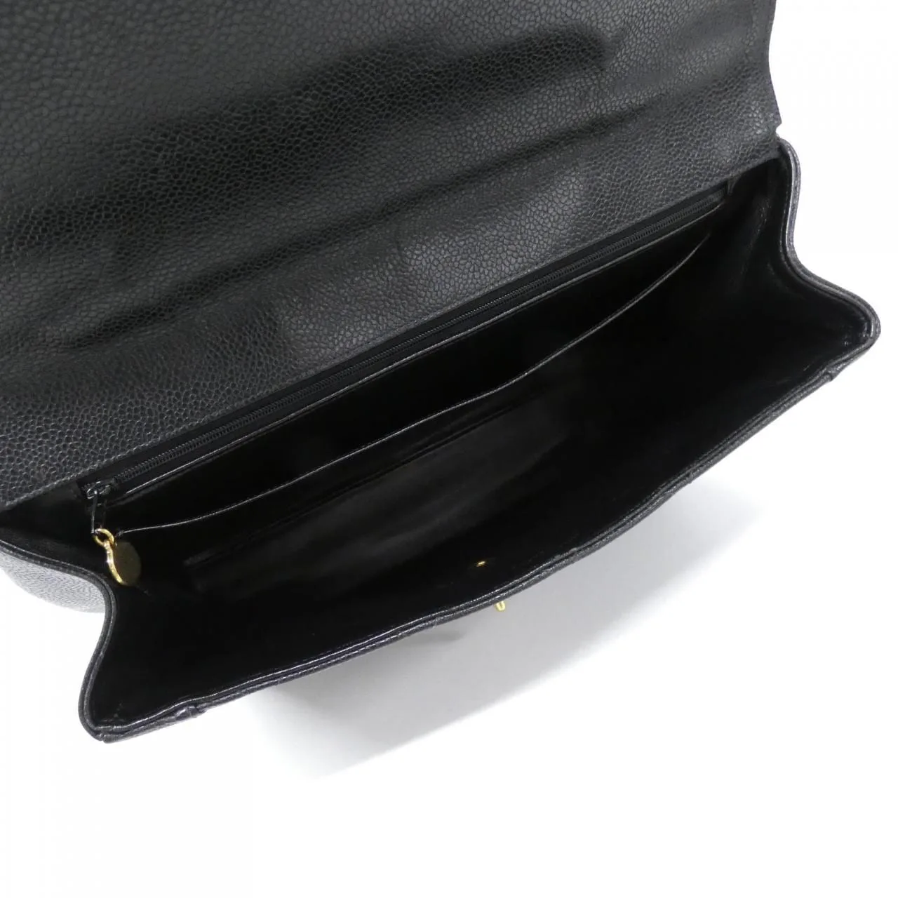 CHANEL Handbag Grained Calfskin Black Grained Calfskin Rank B - Thumbnail 9