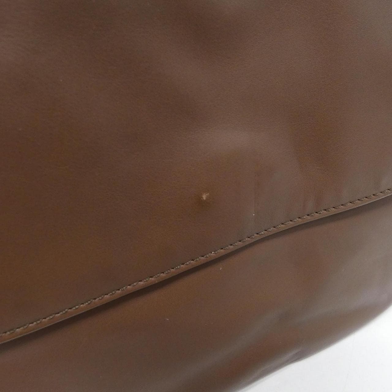 CELINE Shoulder Bag Leather Brown Leather - Thumbnail 4