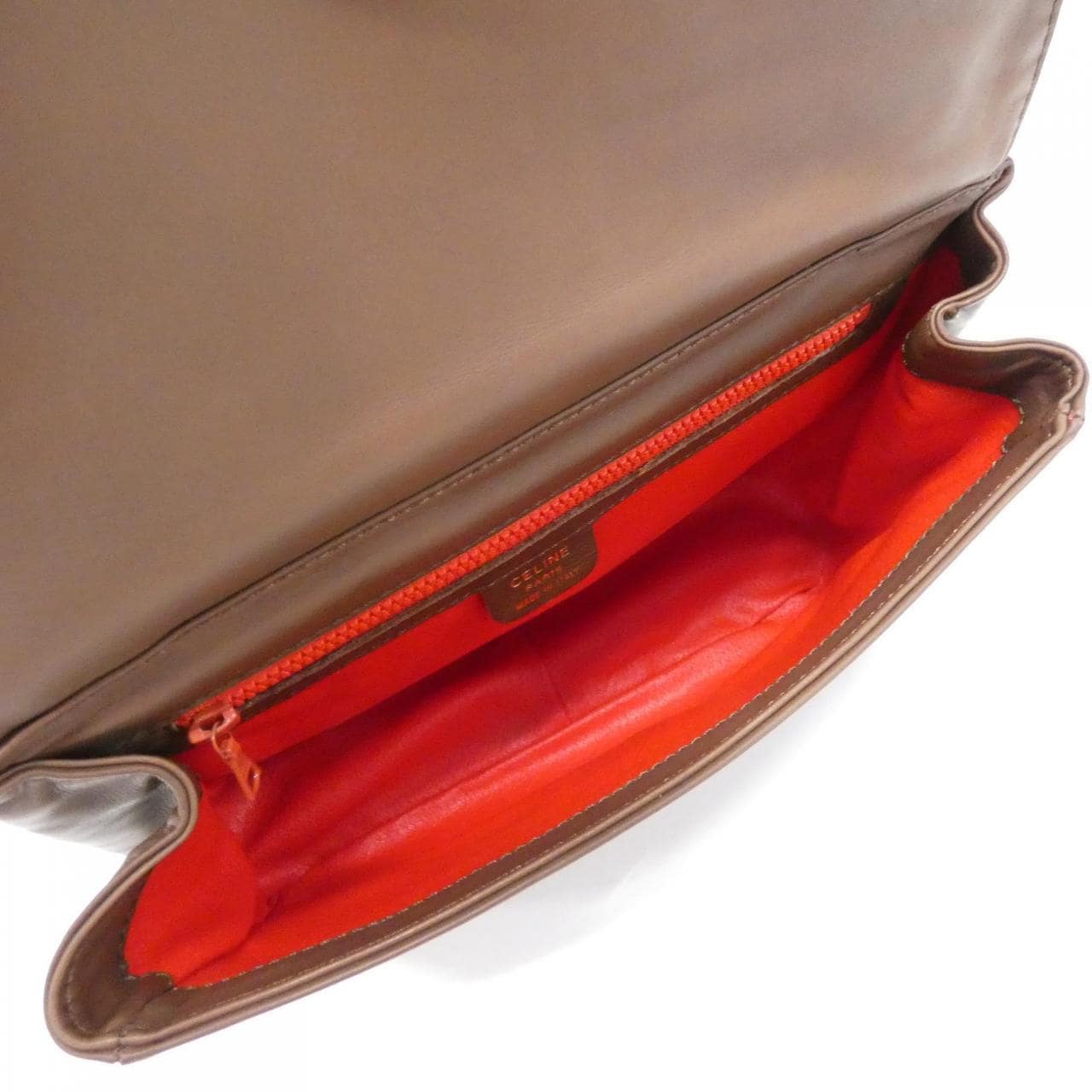 CELINE Shoulder Bag Leather Brown Leather - Thumbnail 8