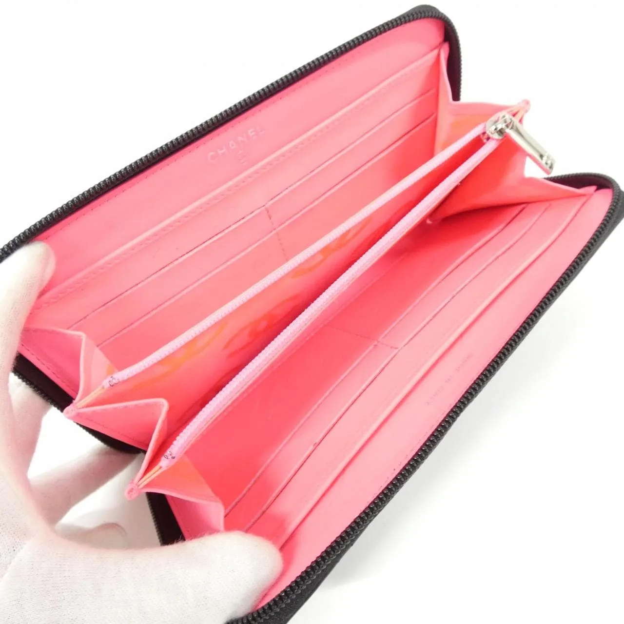 CHANEL Cambon 50078 Wallet Patent Leather 黑色 漆皮 中古品A - 縮圖 7