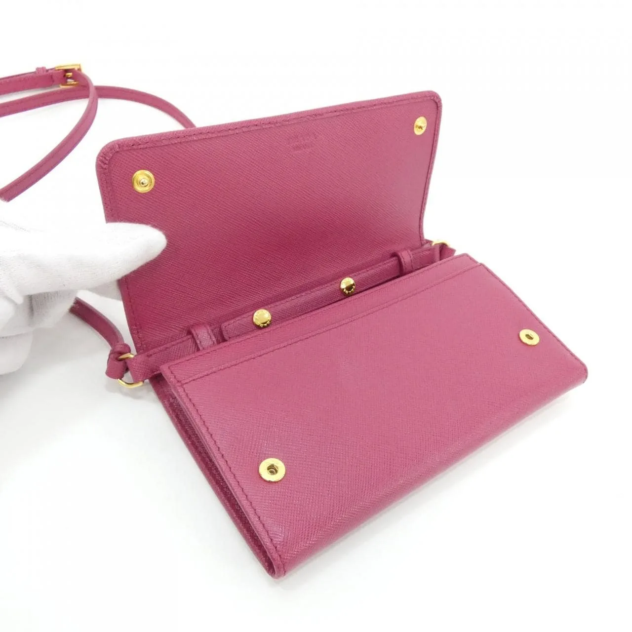 PRADA 1M1437 Wallet 黑色 中古品A - 縮圖 5