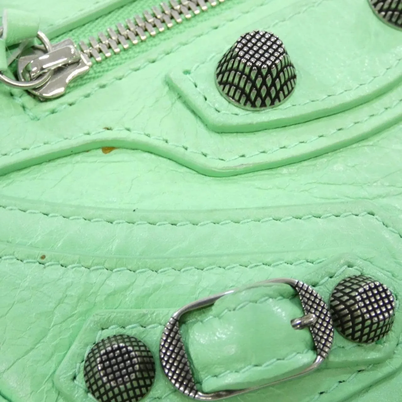 BALENCIAGA Le Cagole 722781 1VG9Y Shoulder Lambskin 黑色 羊皮 中古品A - 縮圖 5