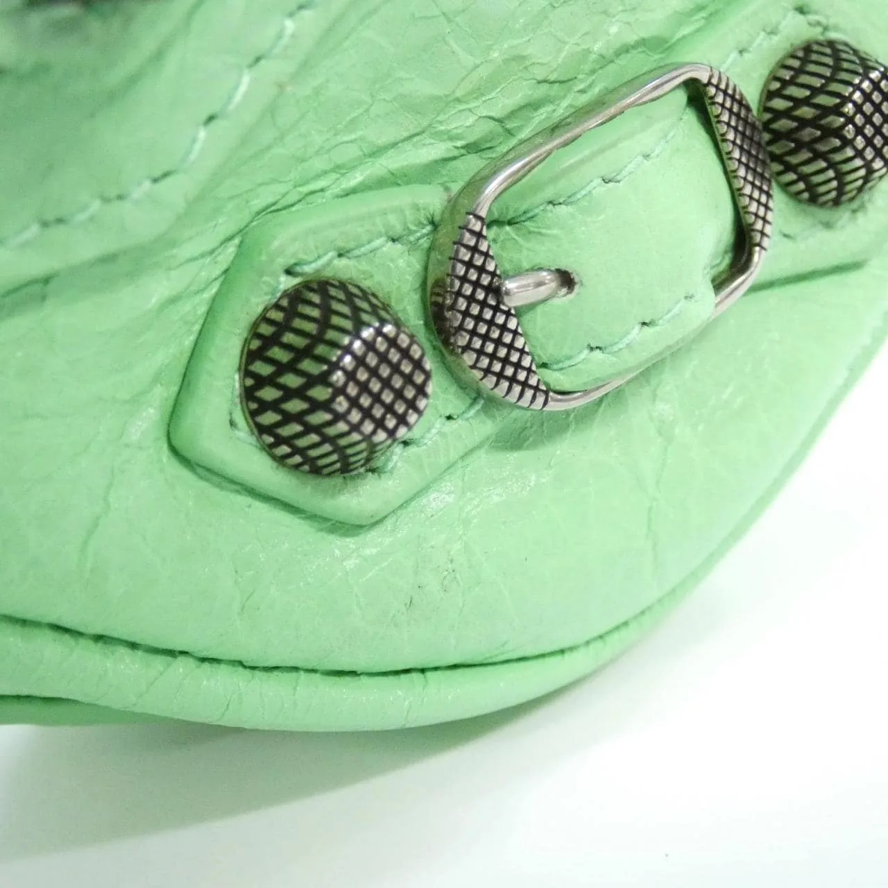 BALENCIAGA Le Cagole 722781 1VG9Y Shoulder Lambskin 黑色 羊皮 中古品A - 縮圖 6