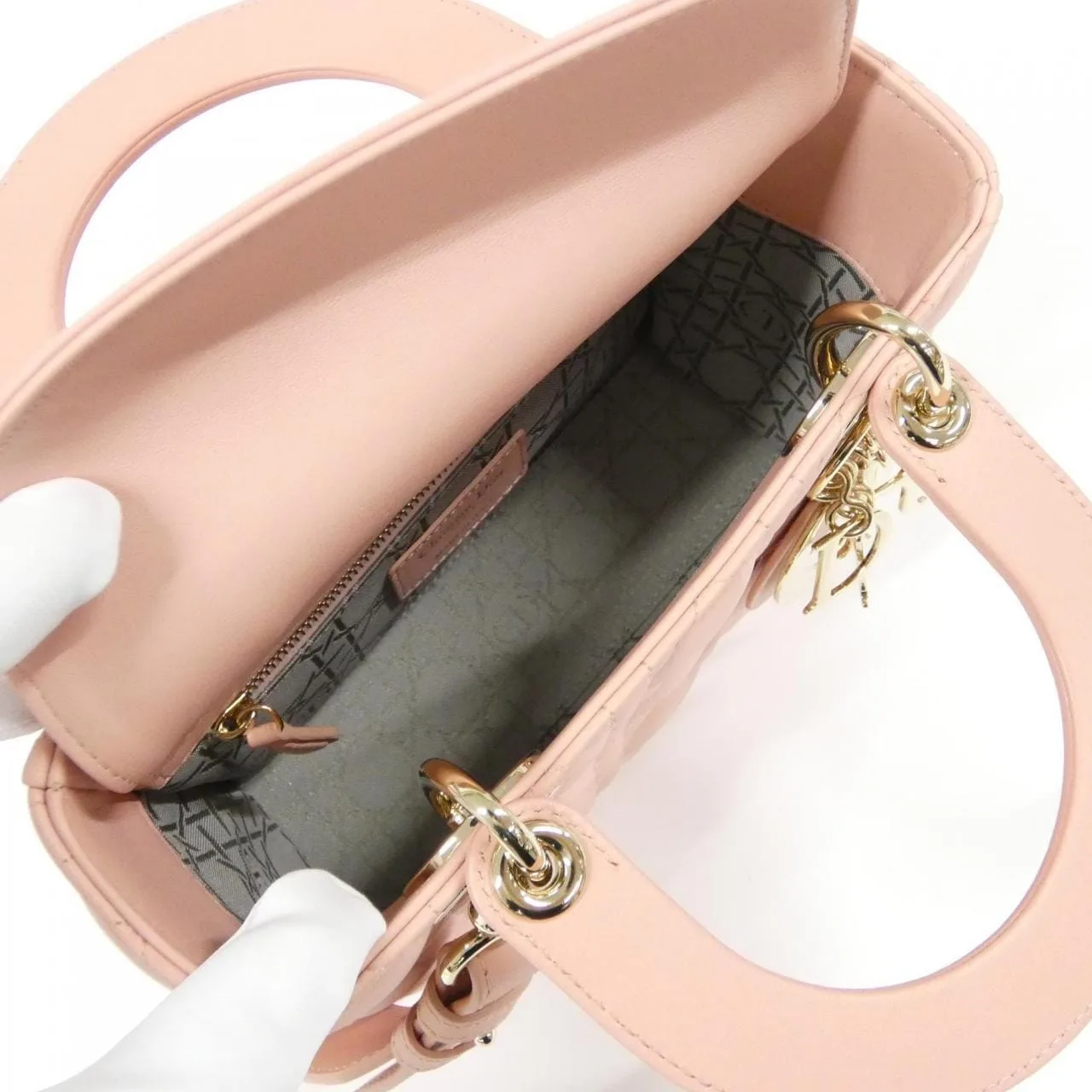 DIOR Lady Dior M0538OCAL Handbag Lambskin Black Lambskin - Thumbnail 6