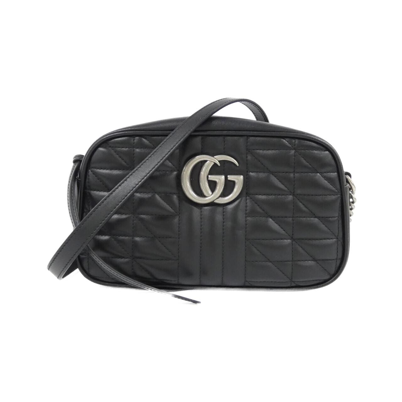 GUCCI Marmont 447632 UM8BN Shoulder Bag Leather Black