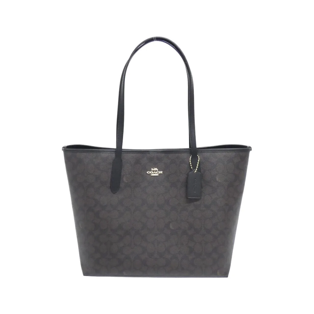 COACH CV976 Handbag Canvas Black
