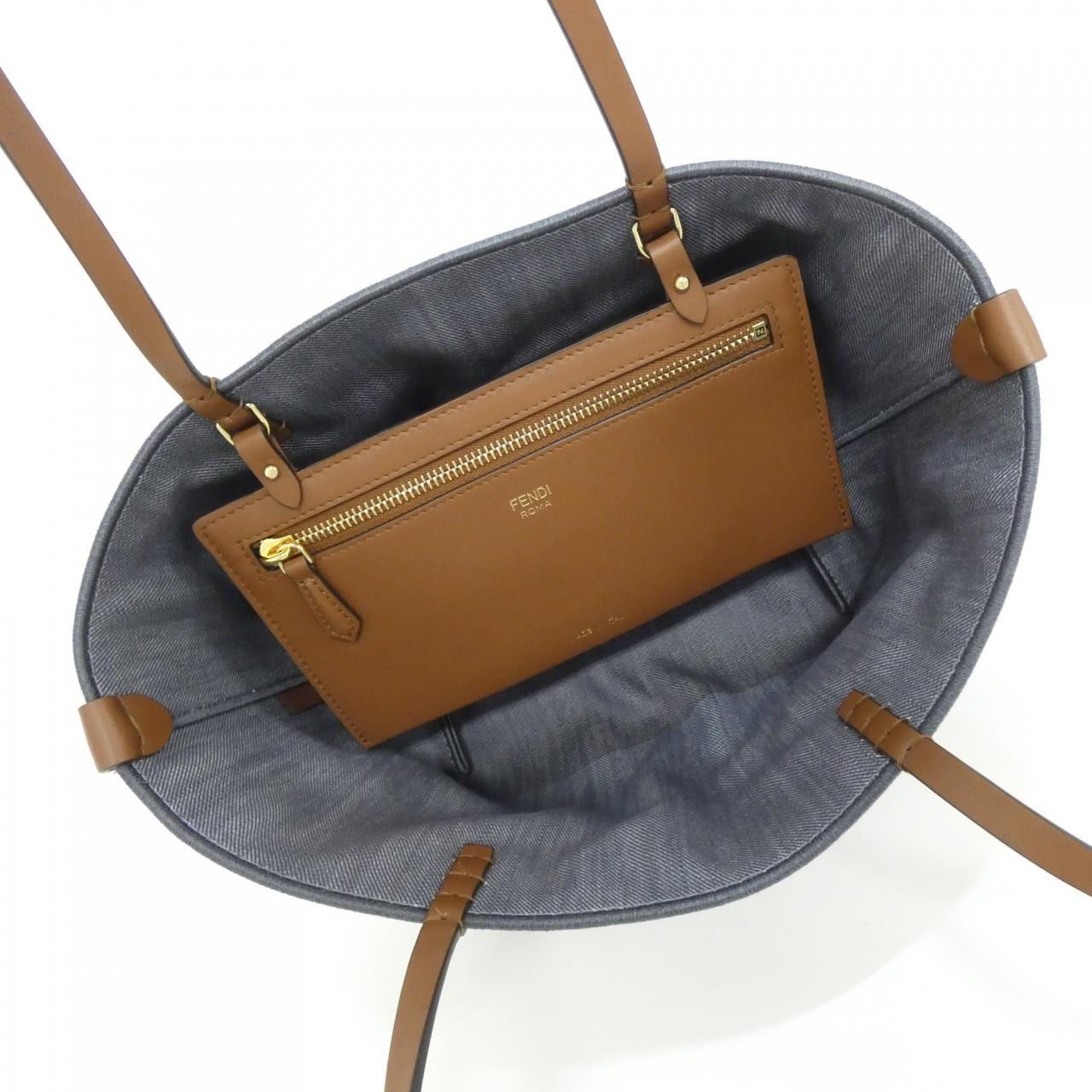 FENDI 8BH424 AUT4 Bag Denim 黑色 牛仔布 新品 - 縮圖 4