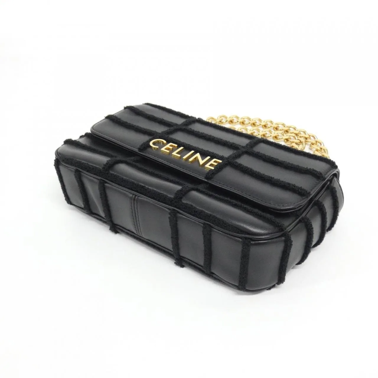 CELINE 111273FCK Shoulder Leather Black Leather Rank A - Thumbnail 3