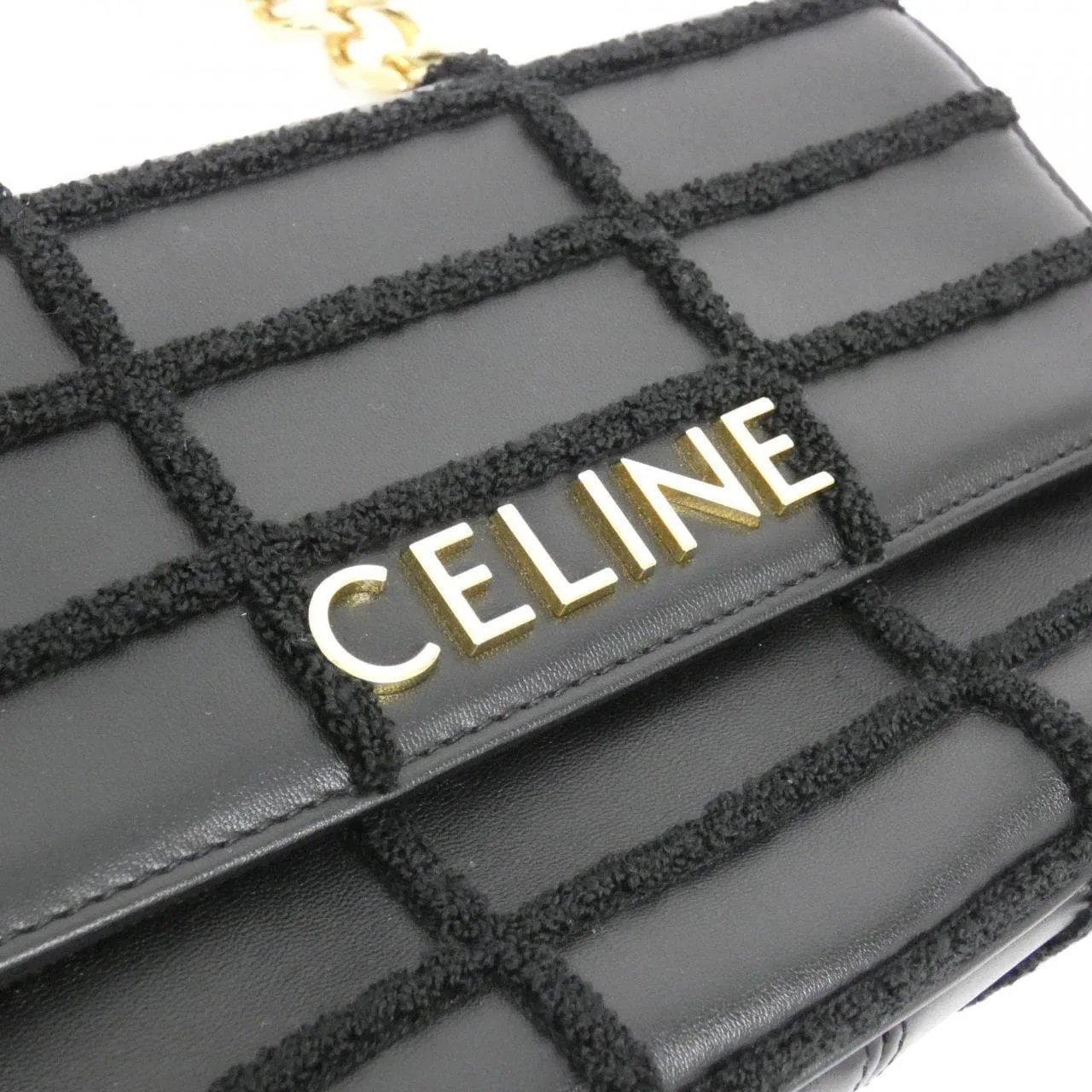 CELINE 111273FCK Shoulder Leather Black Leather Rank A - Thumbnail 6