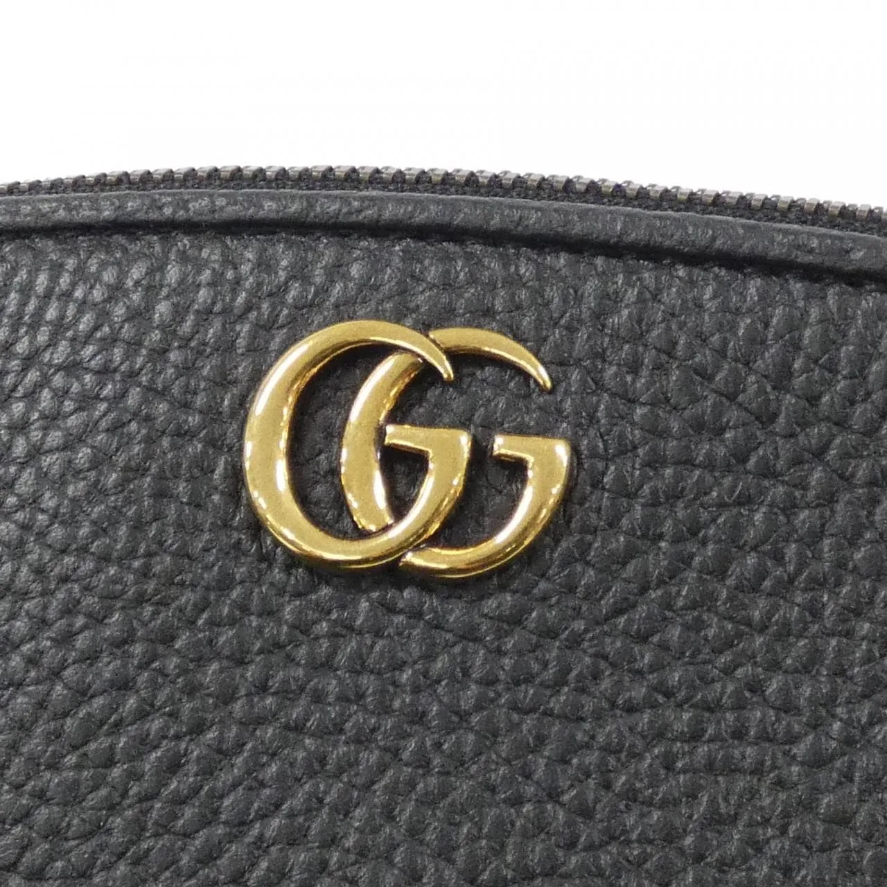 GUCCI 772783 AABXM Pouch Leather 黑色 皮革 中古品A - 縮圖 4