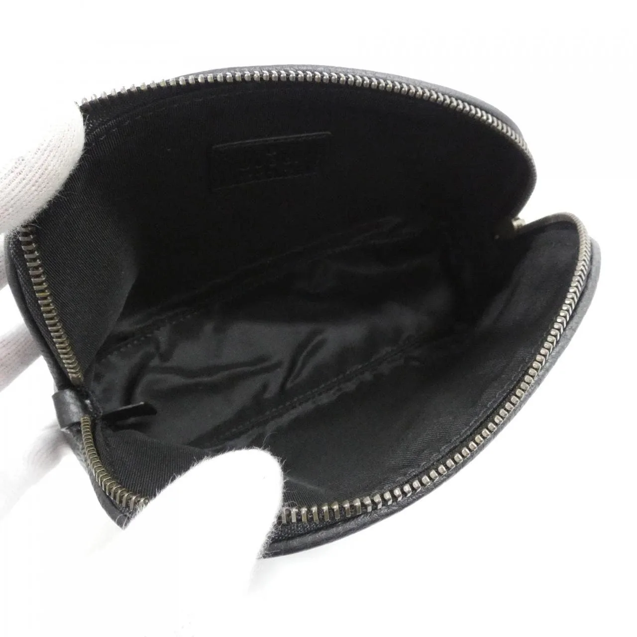 GUCCI 772783 AABXM Pouch Leather 黑色 皮革 中古品A - 縮圖 6