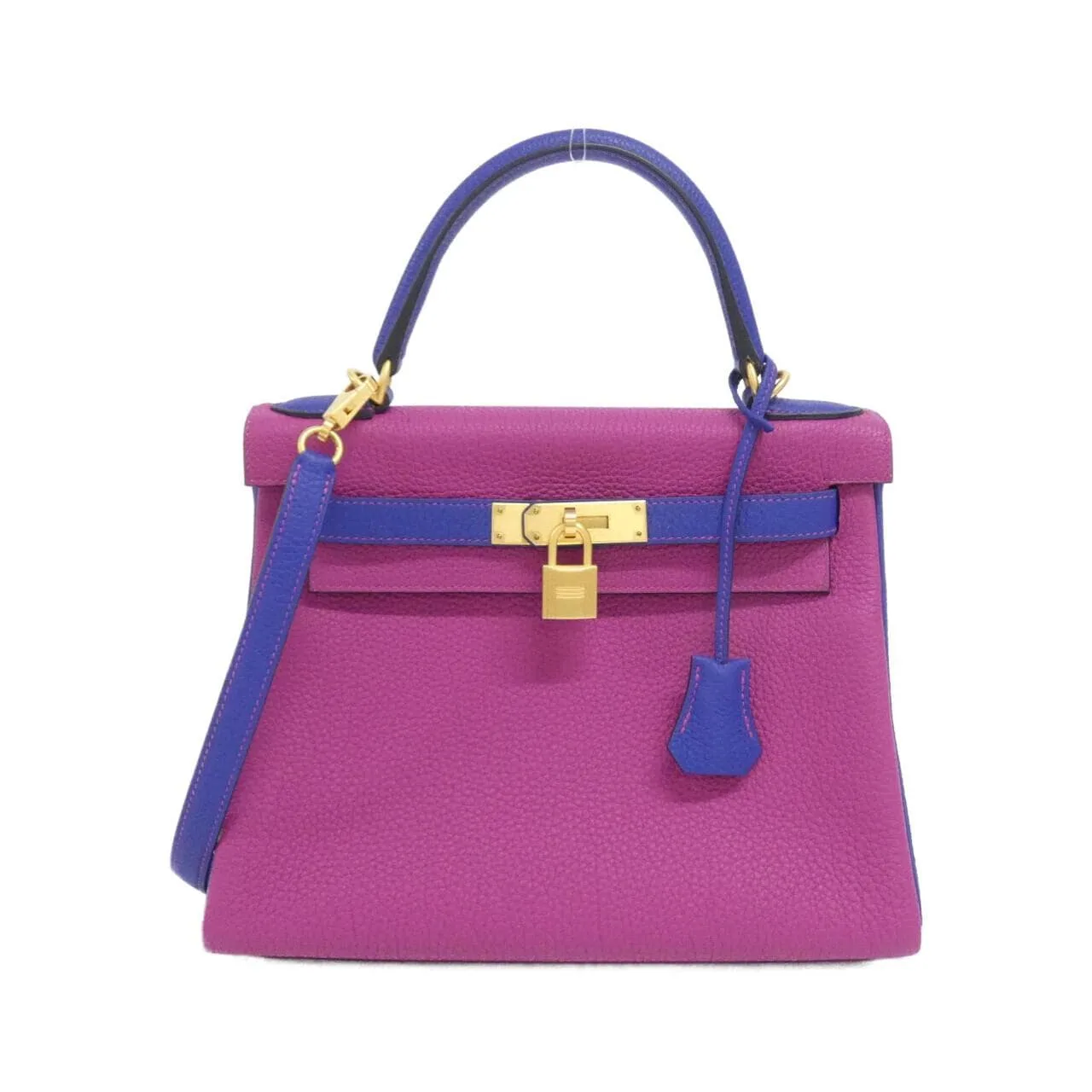 HERMES Kelly Handbag Togo Purple