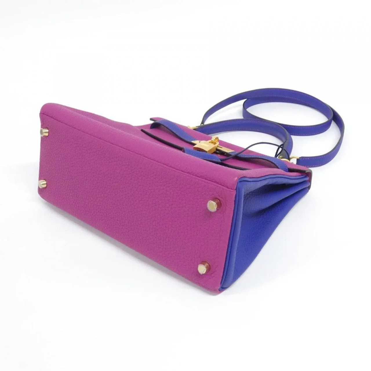 HERMES Kelly Handbag Togo Purple Togo Leather Rank A - Thumbnail 3