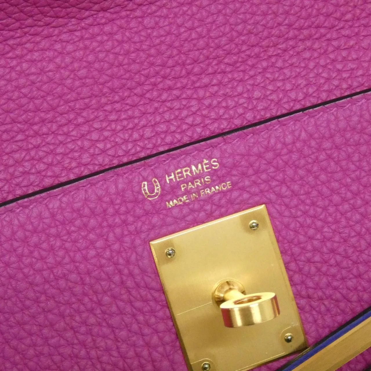 HERMES Kelly Handbag Togo Purple Togo Leather Rank A - Thumbnail 4