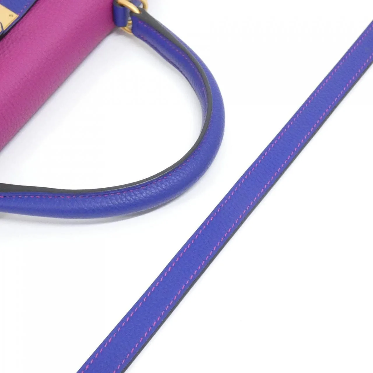 HERMES Kelly Handbag Togo Purple Togo Leather Rank A - Thumbnail 6