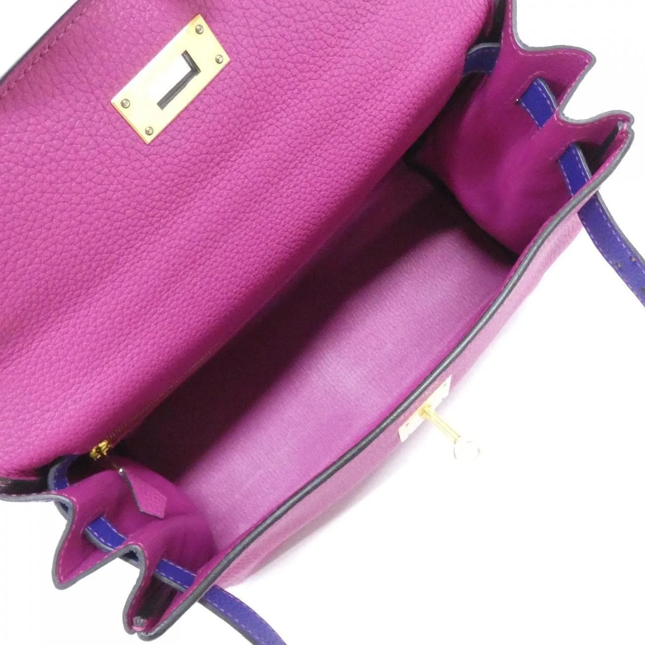 HERMES Kelly Handbag Togo Purple Togo Leather Rank A - Thumbnail 7