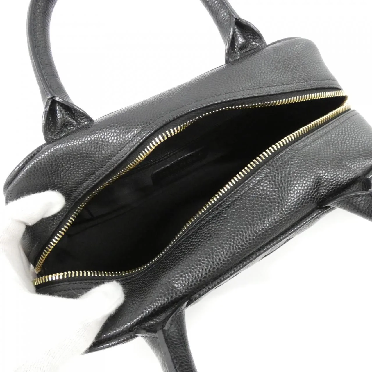 CHANEL 20996 Boston Grained Calfskin 黑色 荔枝紋牛皮 中古品A - 縮圖 6