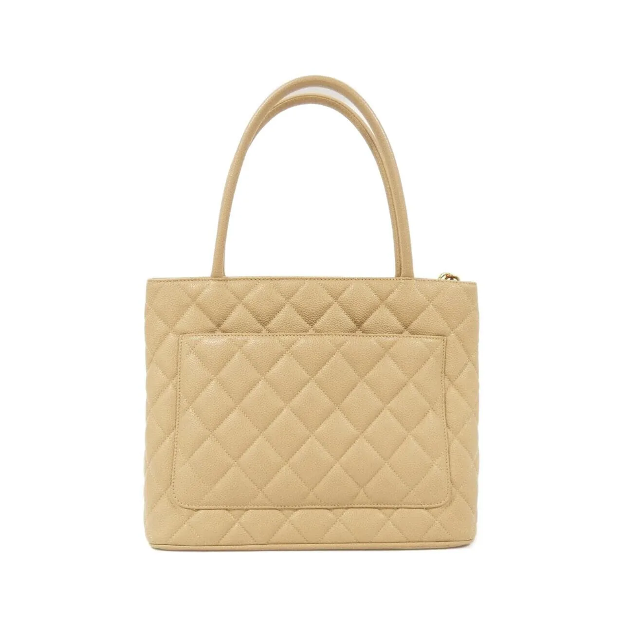 CHANEL Matelasse 1804 Handbag Grained Calfskin 米色 荔枝紋牛皮 中古品A - 縮圖 2