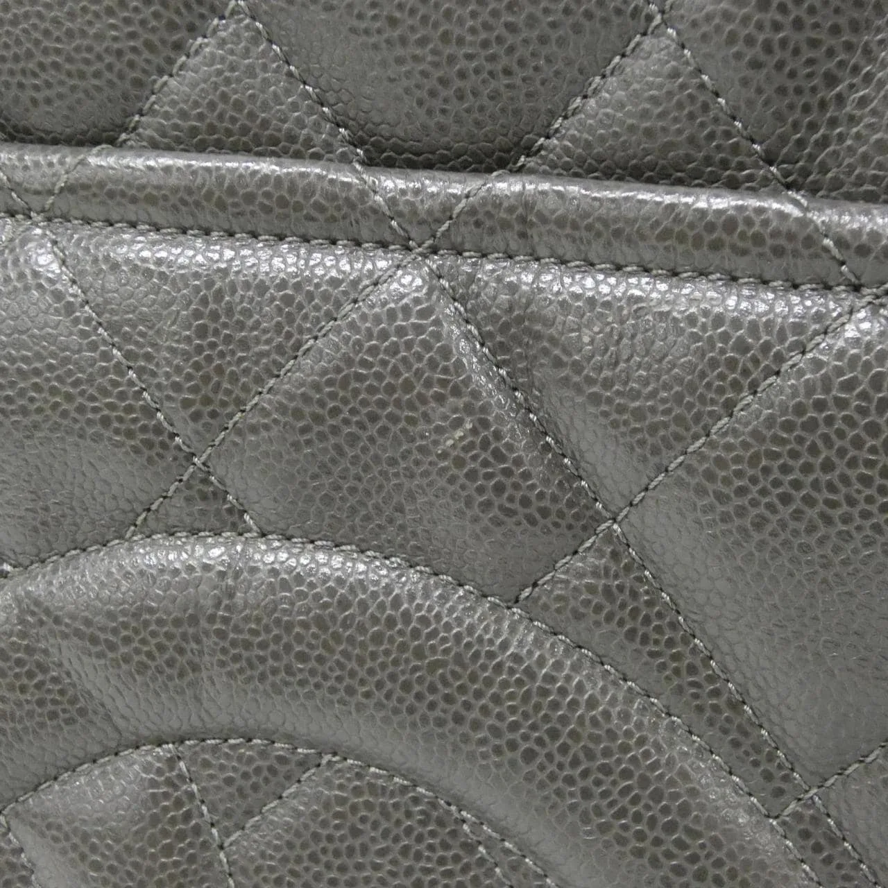 CHANEL 67293 Shoulder Grained Calfskin 灰色 荔枝紋牛皮 中古品A - 縮圖 6