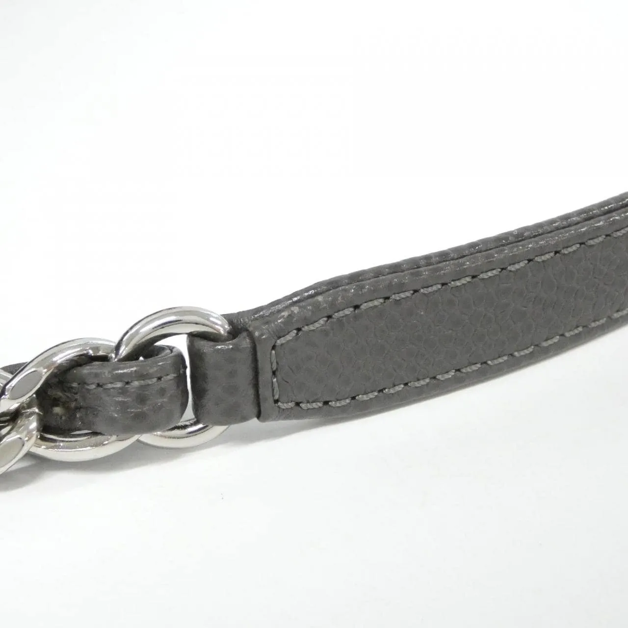 CHANEL 67293 Shoulder Grained Calfskin 灰色 荔枝紋牛皮 中古品A - 縮圖 7