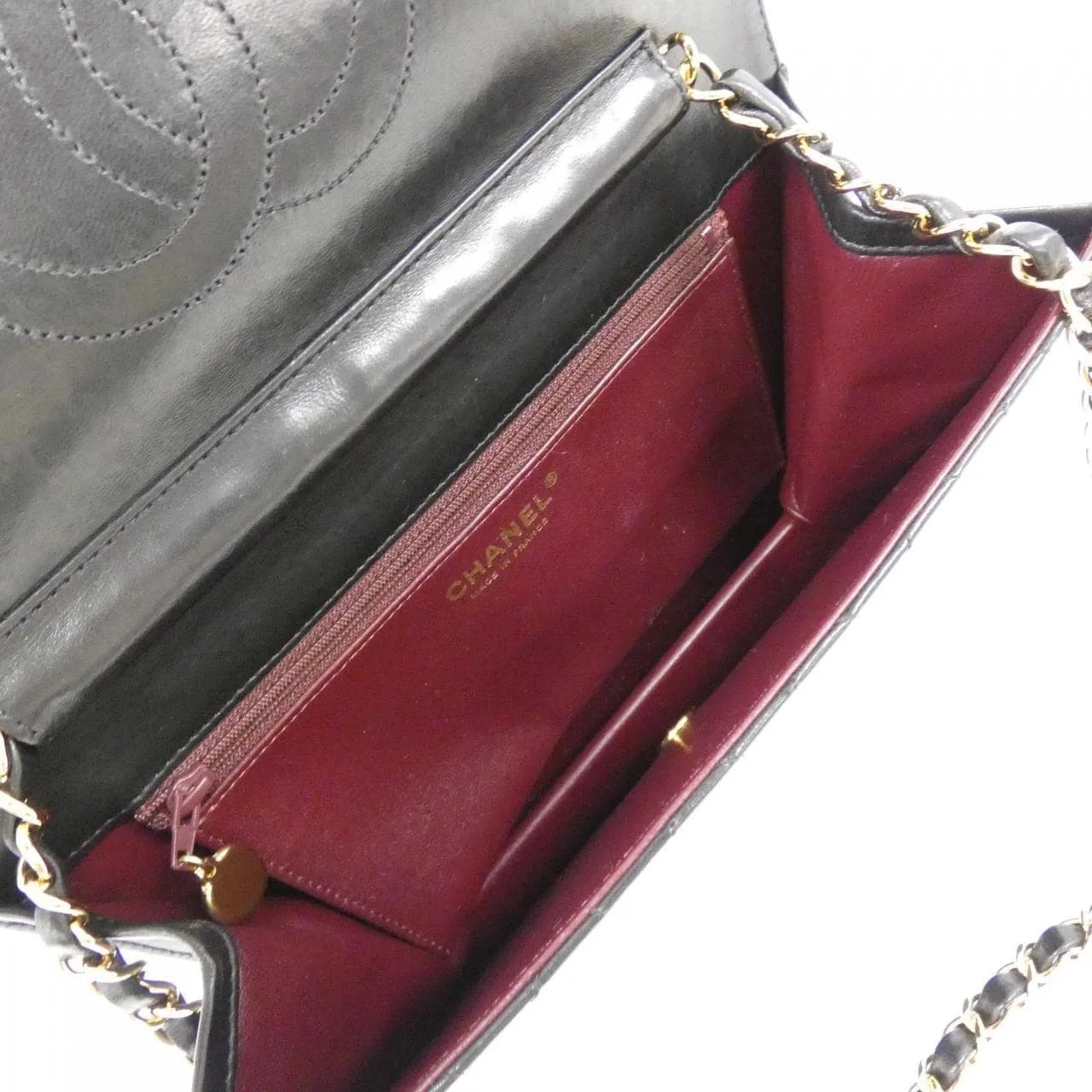 CHANEL Shoulder Lambskin Black Lambskin Rank A - Thumbnail 6