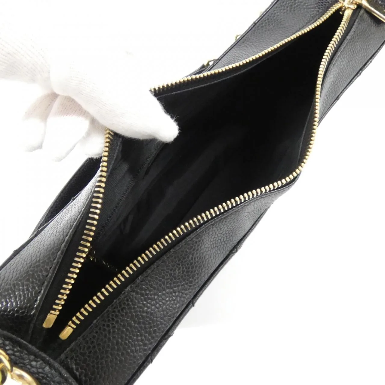 CHANEL Matelasse 20993 Shoulder Grained Calfskin 黑色 荔枝紋牛皮 中古品A - 縮圖 7