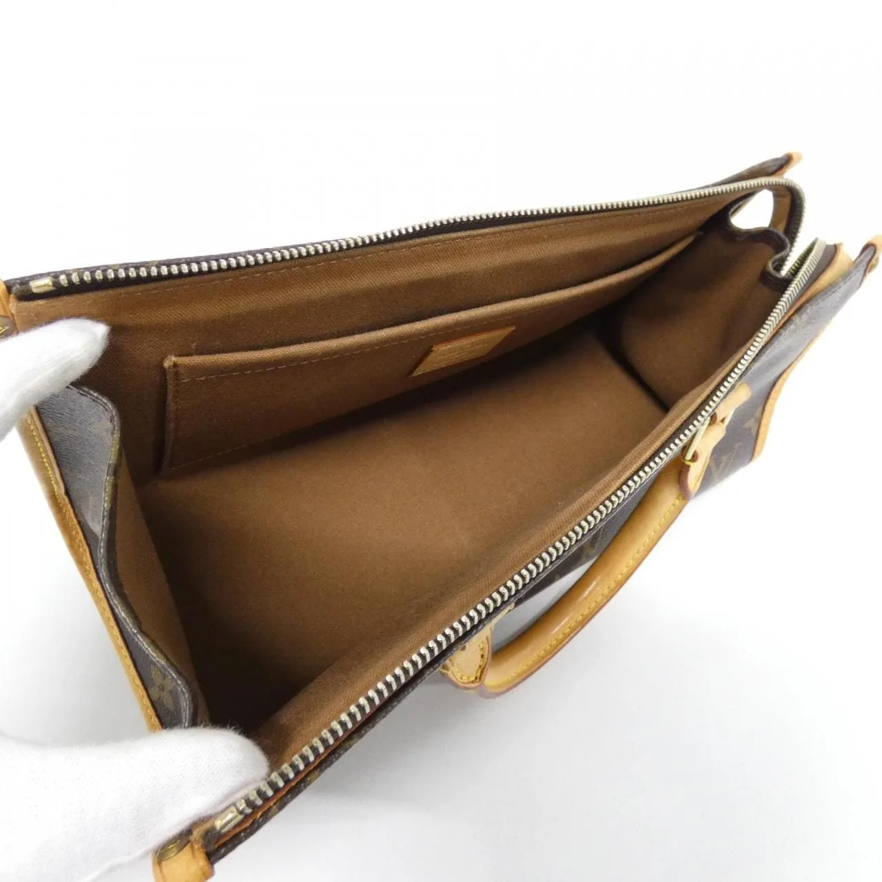 LOUIS VUITTON M40009 Handbag Monogram 黑色 Monogram 中古品B - 縮圖 8