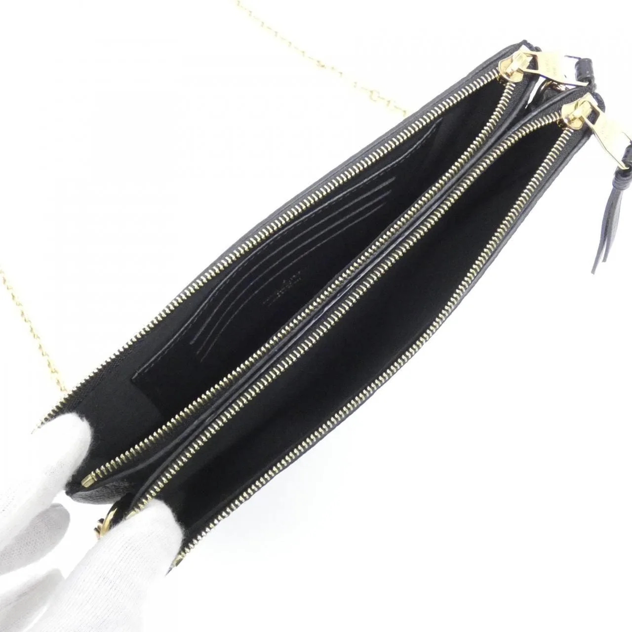 LOUIS VUITTON Pochette M68568 Shoulder Monogram 黑色 Monogram 中古品A - 縮圖 8