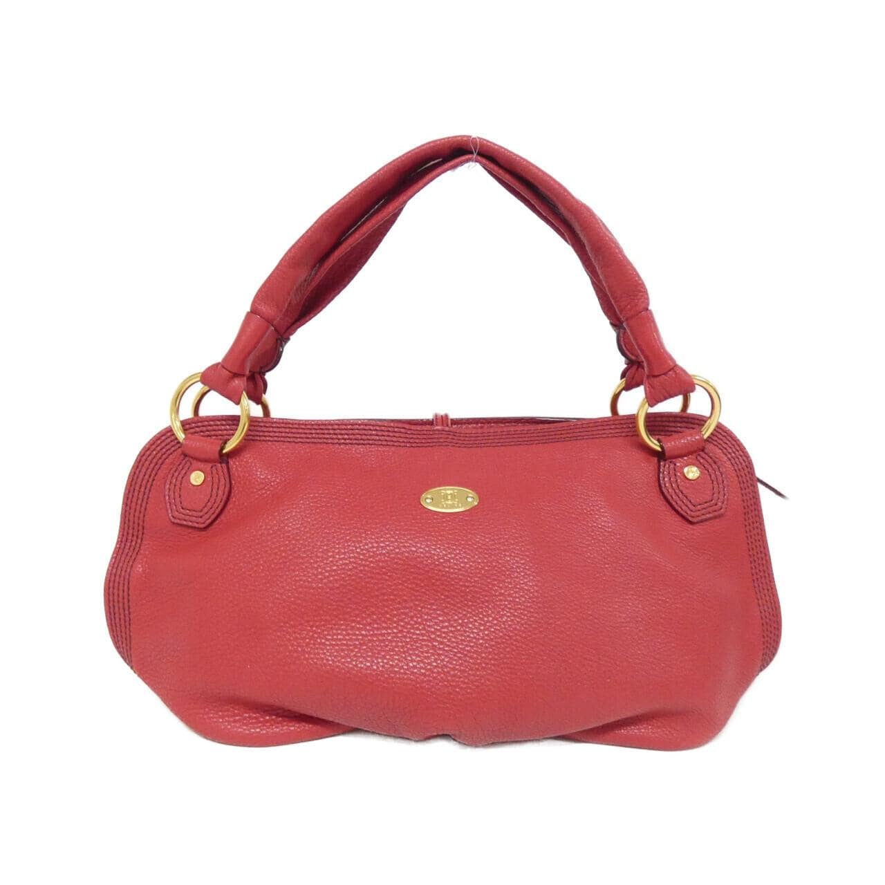 CELINE Shoulder Bag Leather 紅色 皮革 中古品A - 縮圖 2