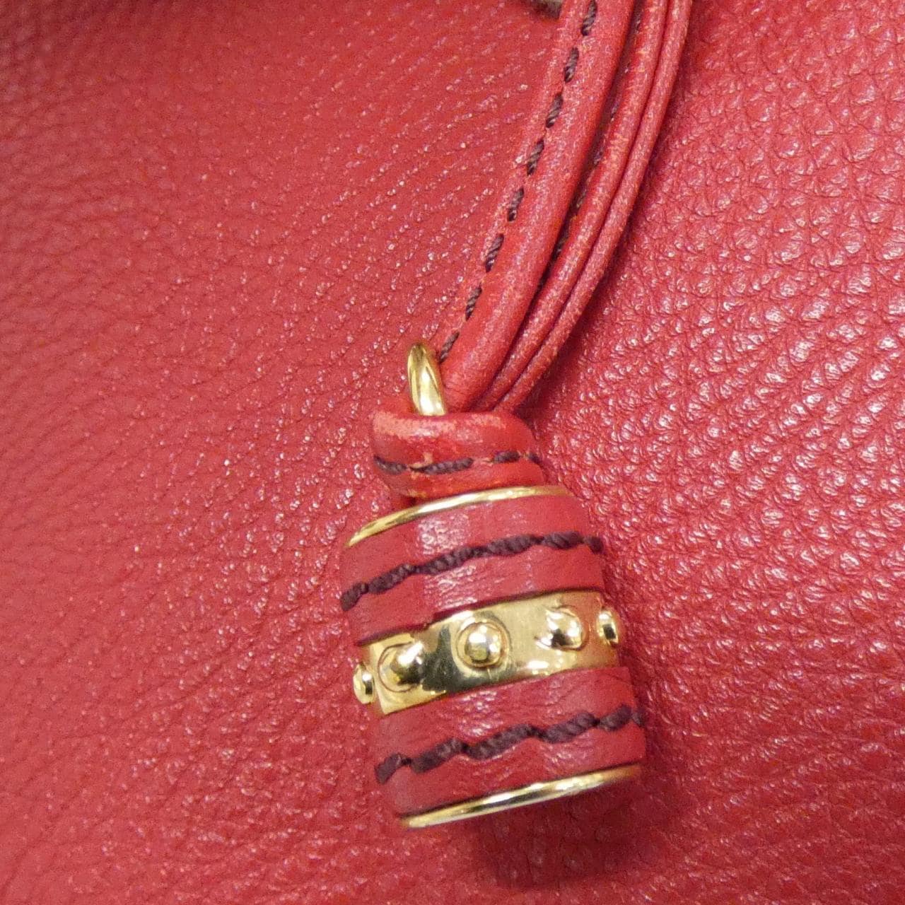CELINE Shoulder Bag Leather 紅色 皮革 中古品A - 縮圖 5