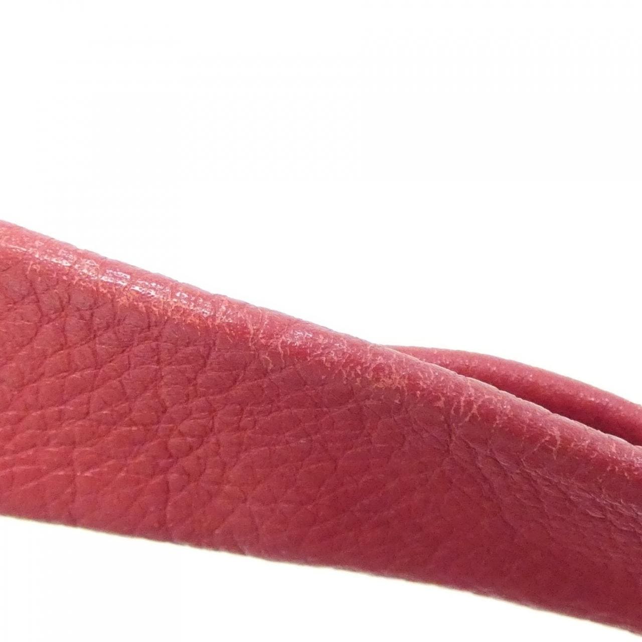 CELINE Shoulder Bag Leather 紅色 皮革 中古品A - 縮圖 7