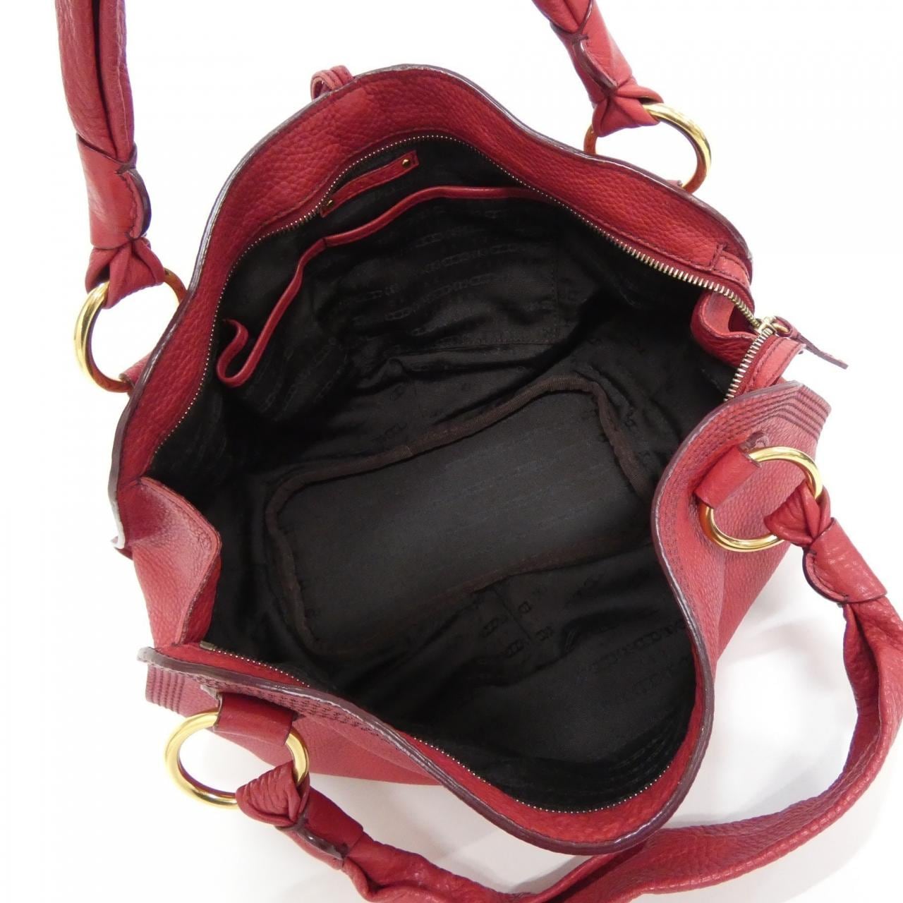 CELINE Shoulder Bag Leather 紅色 皮革 中古品A - 縮圖 8