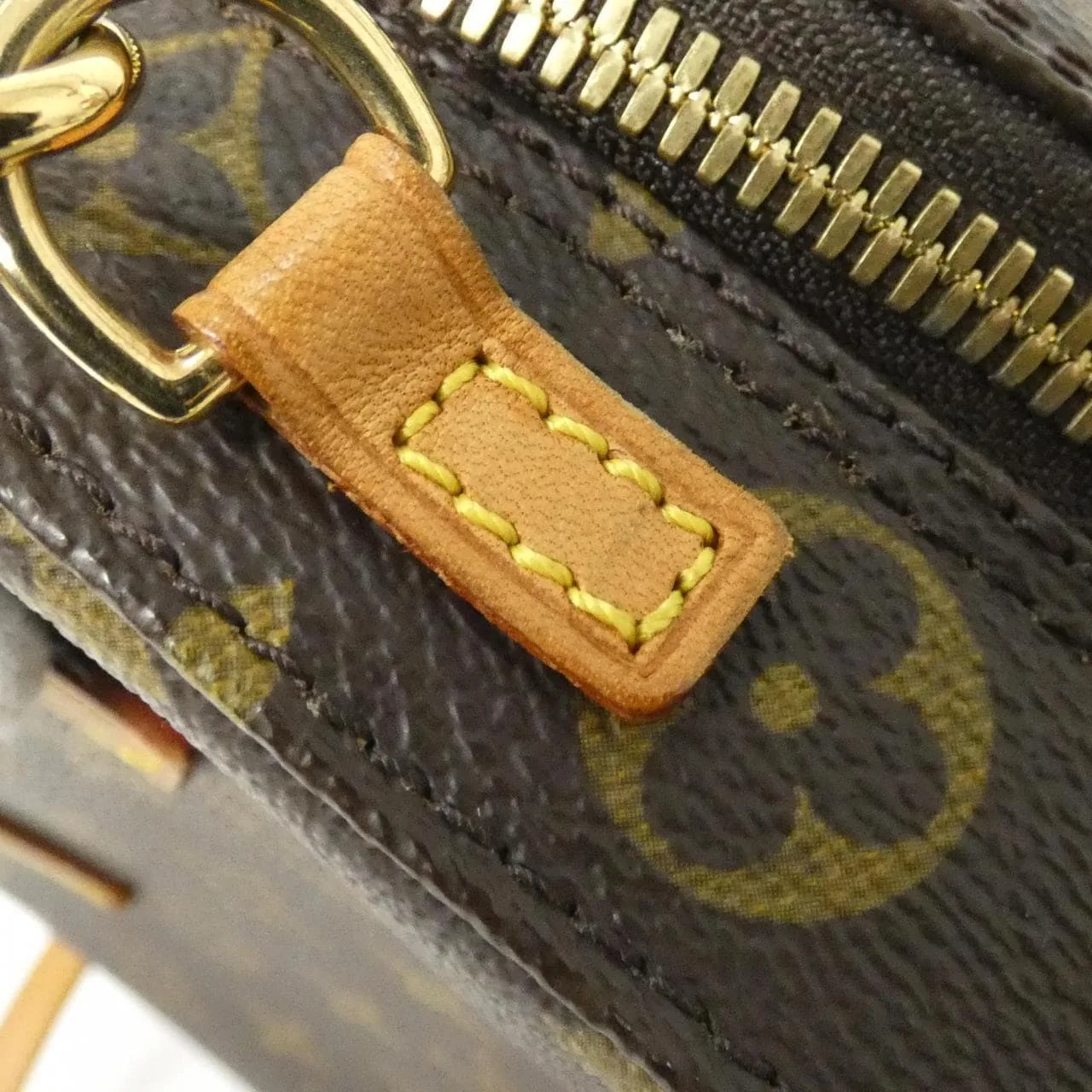 LOUIS VUITTON M47500 Handbag Monogram 黑色 Monogram 中古品A - 縮圖 6