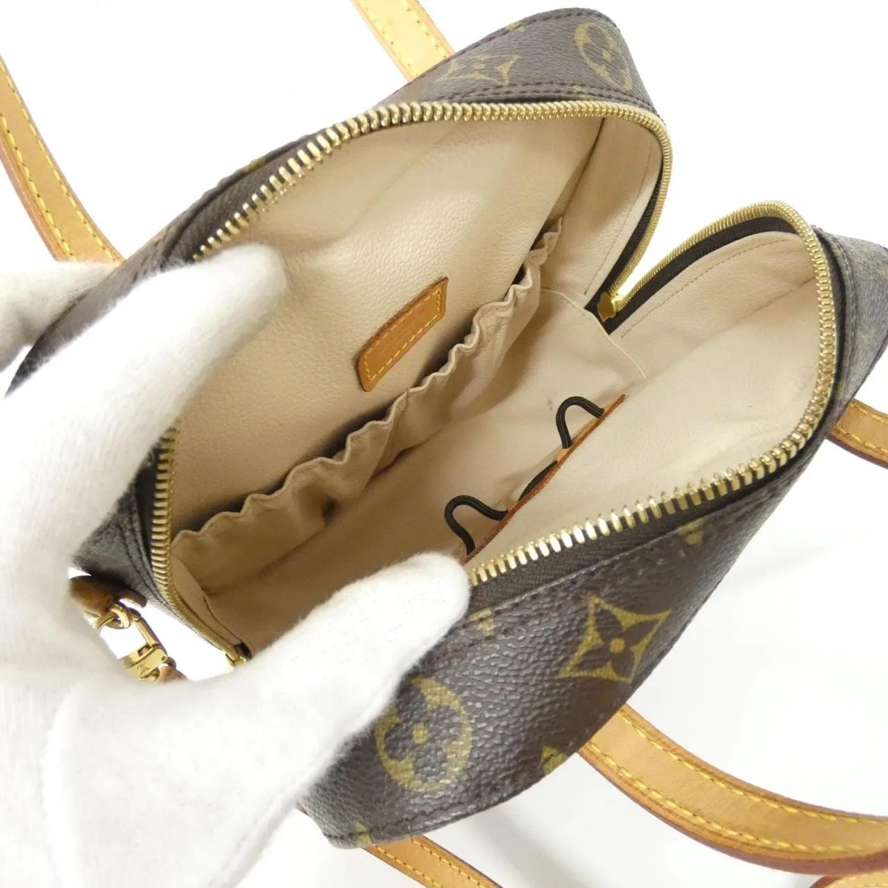 LOUIS VUITTON M47500 Handbag Monogram 黑色 Monogram 中古品A - 縮圖 9