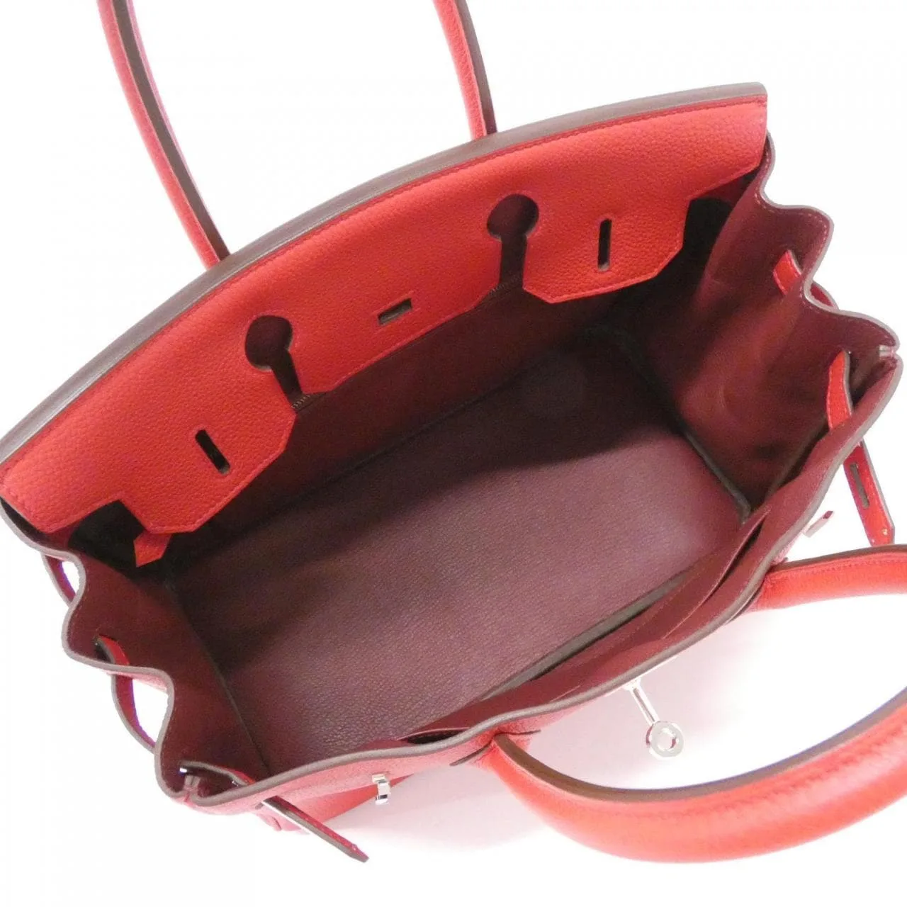 HERMES Birkin 072019CK Handbag Togo Rouge Togo Leather Rank A - Thumbnail 8