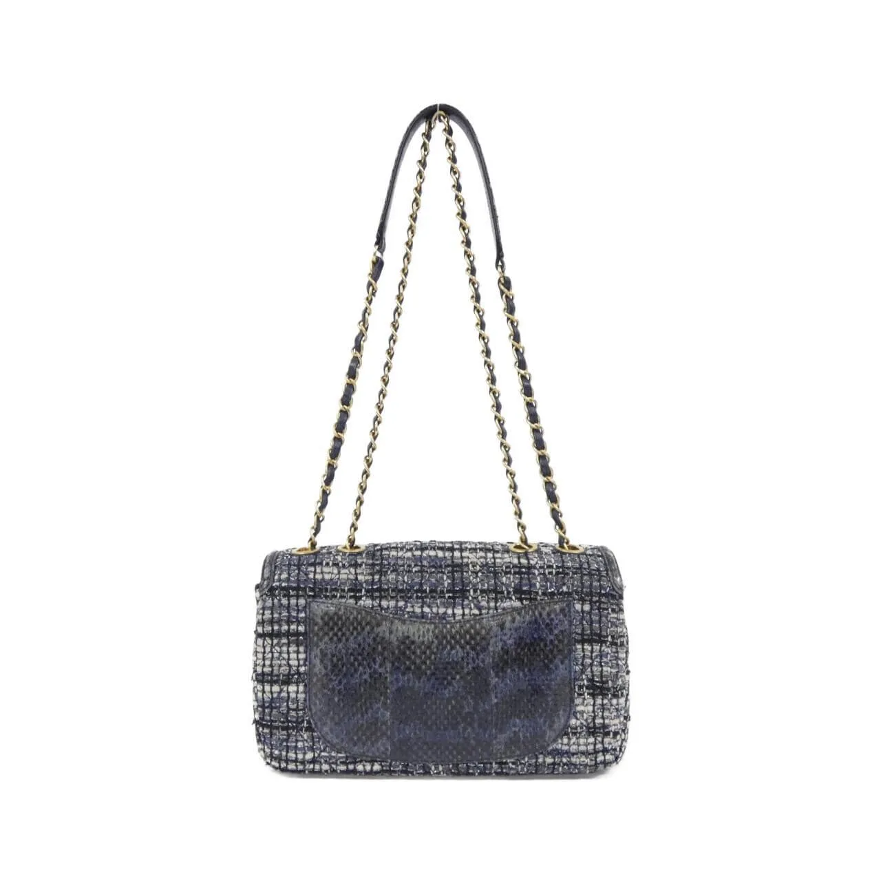 CHANEL 93341 Shoulder Tweed Navy Tweed - Thumbnail 2