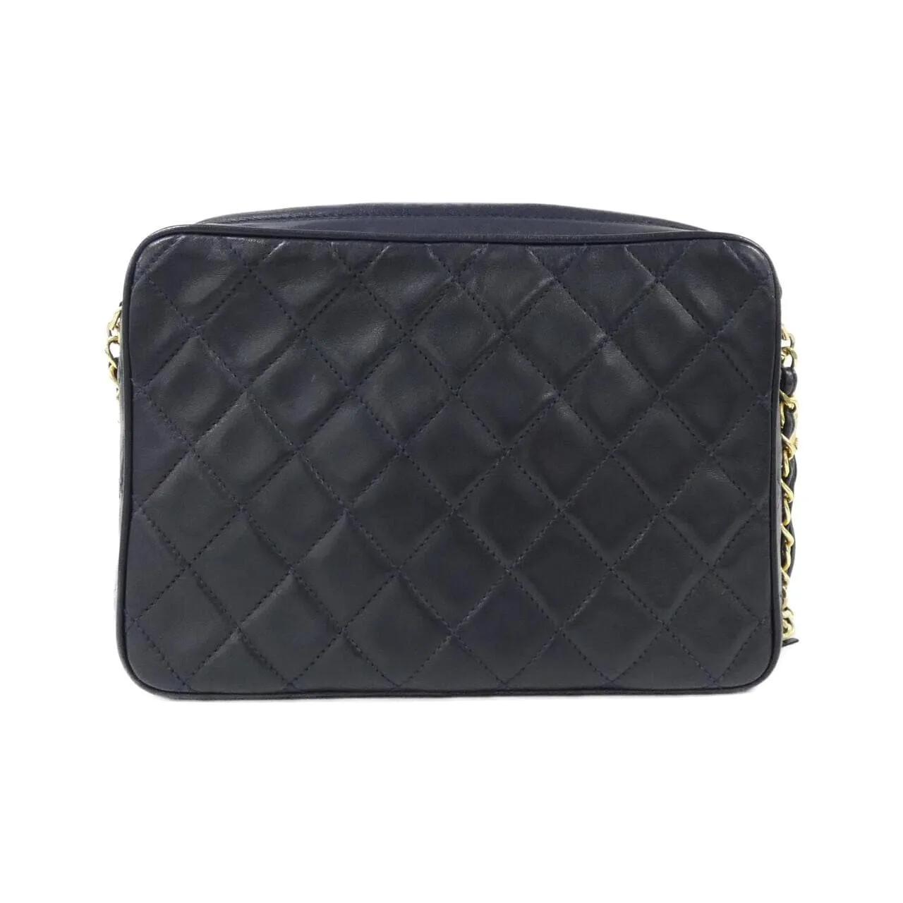 CHANEL Shoulder Lambskin 深藍色 羊皮 中古品A - 縮圖 2