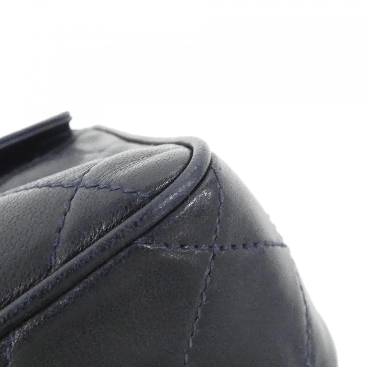 CHANEL Shoulder Lambskin 深藍色 羊皮 中古品A - 縮圖 3