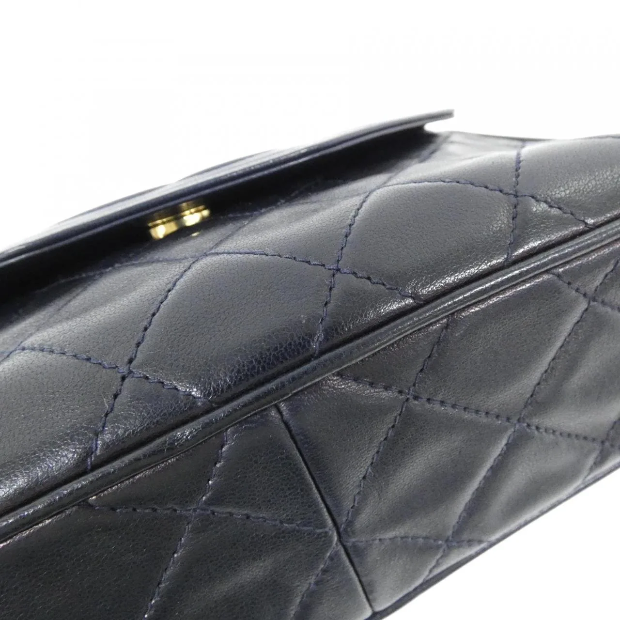 CHANEL Shoulder Lambskin 深藍色 羊皮 中古品A - 縮圖 4