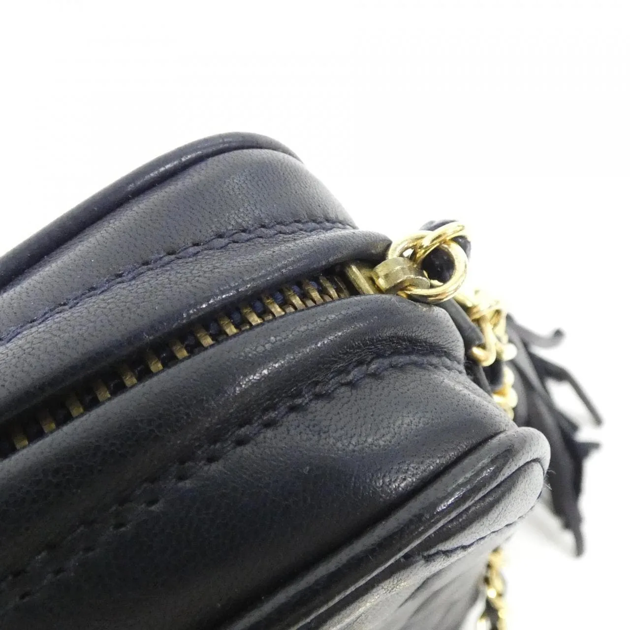 CHANEL Shoulder Lambskin 深藍色 羊皮 中古品A - 縮圖 6