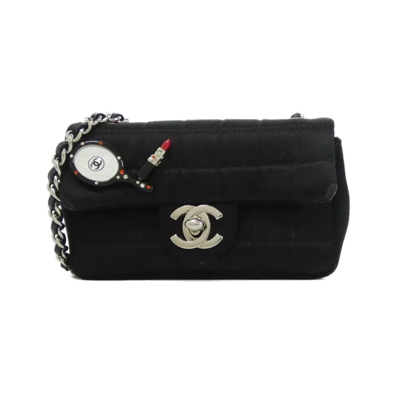 CHANEL 26413 Shoulder Satin Black