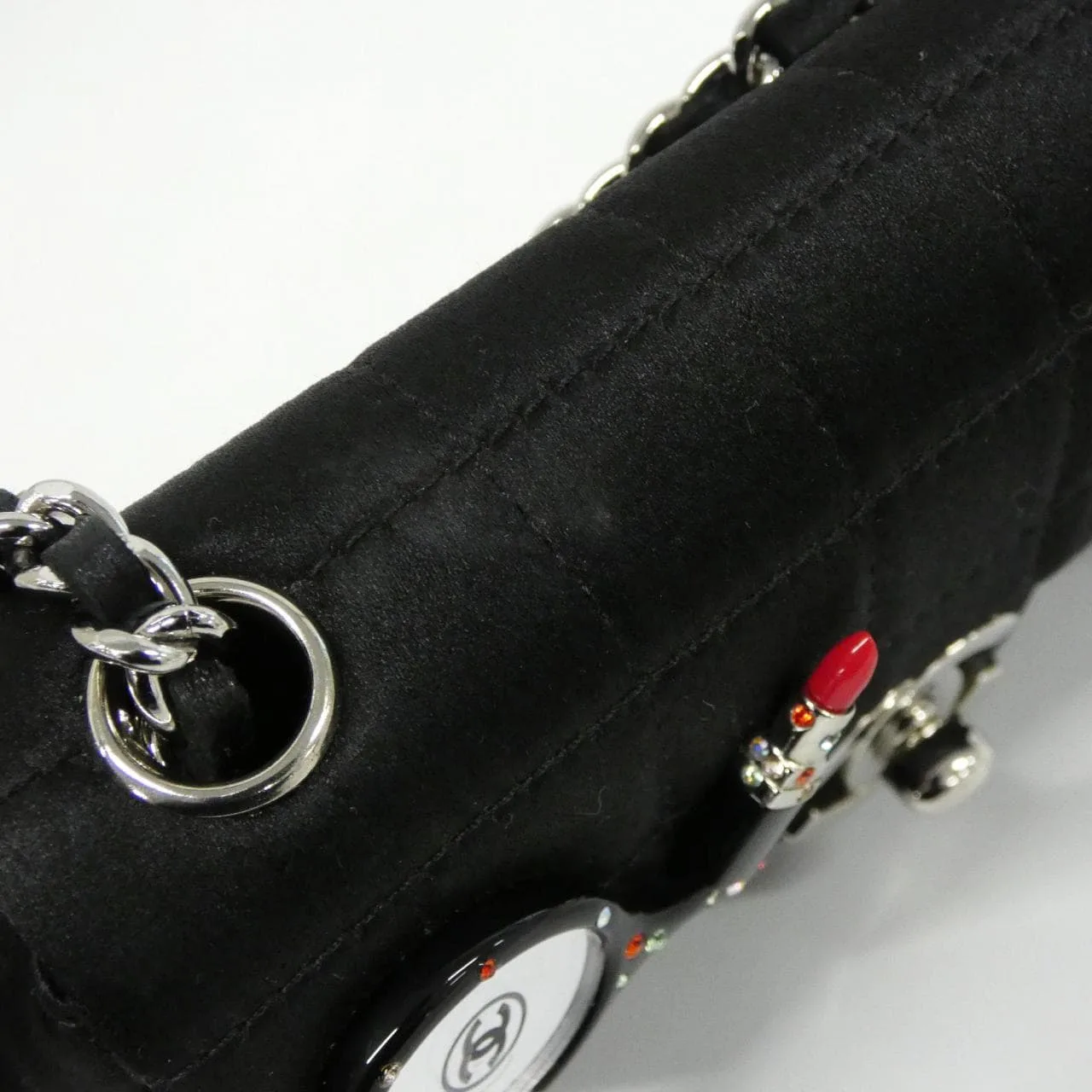 CHANEL 26413 Shoulder Satin Black Satin Rank A - Thumbnail 7