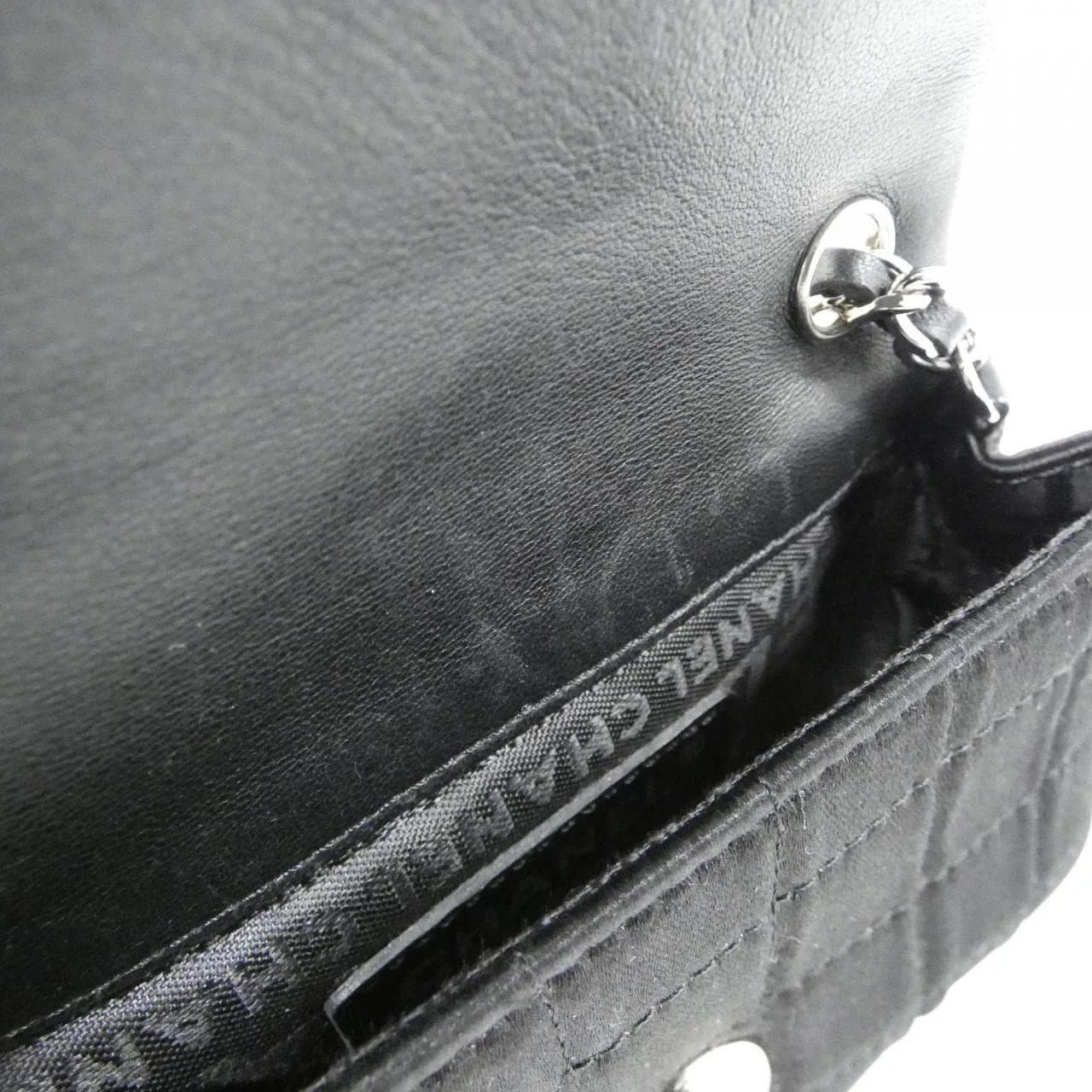 CHANEL 26413 Shoulder Satin Black Satin Rank A - Thumbnail 10