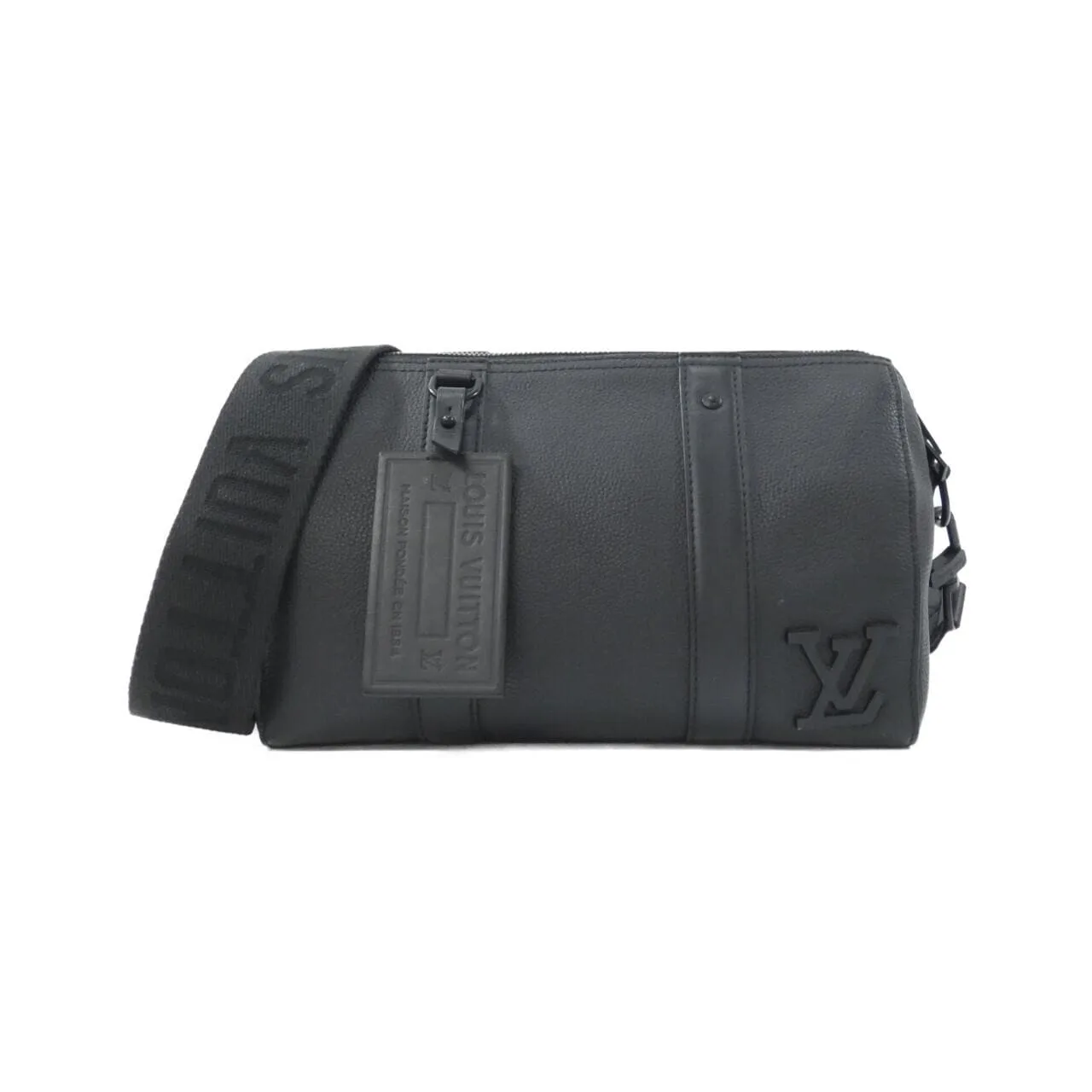 LOUIS VUITTON Keepall M59255 Shoulder Lambskin Black