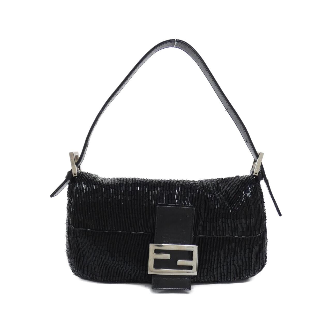 FENDI Baguette 26424 Shoulder Bag Leather Black